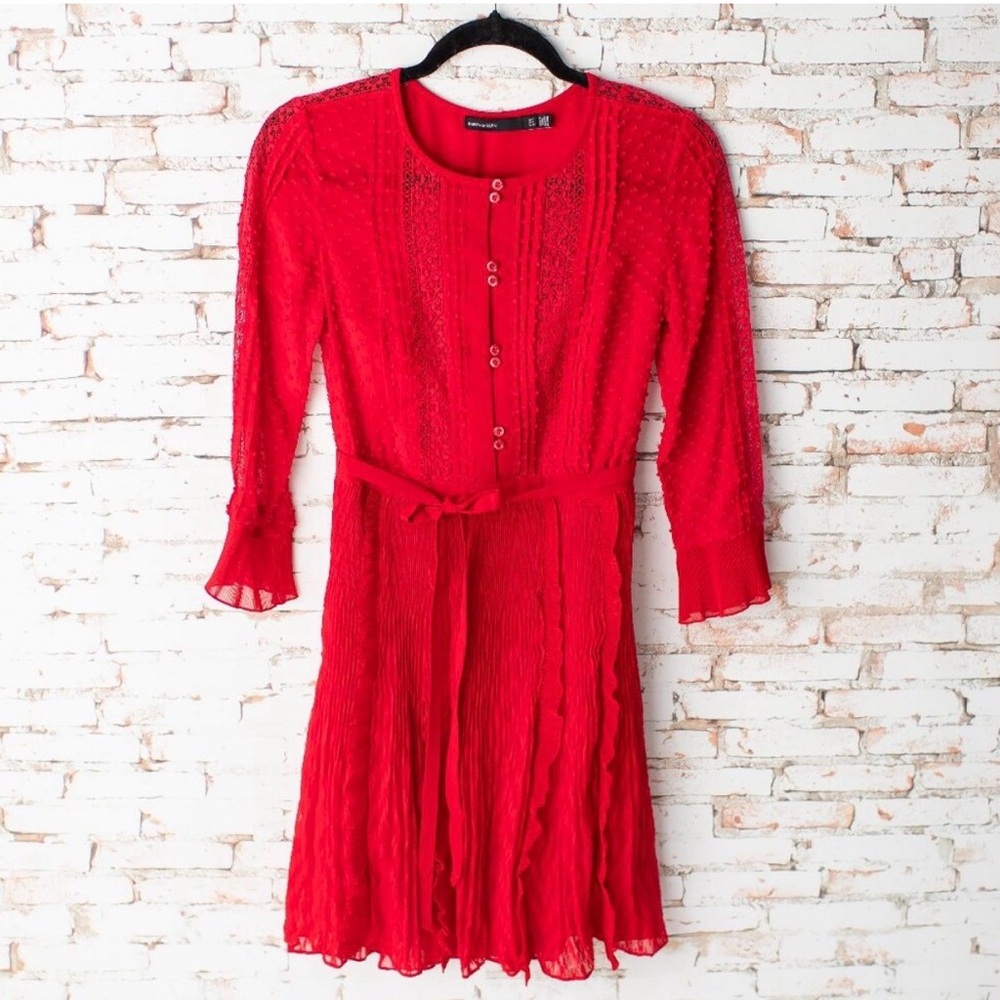 Elegant Red Lace Dress with exquisite detail
